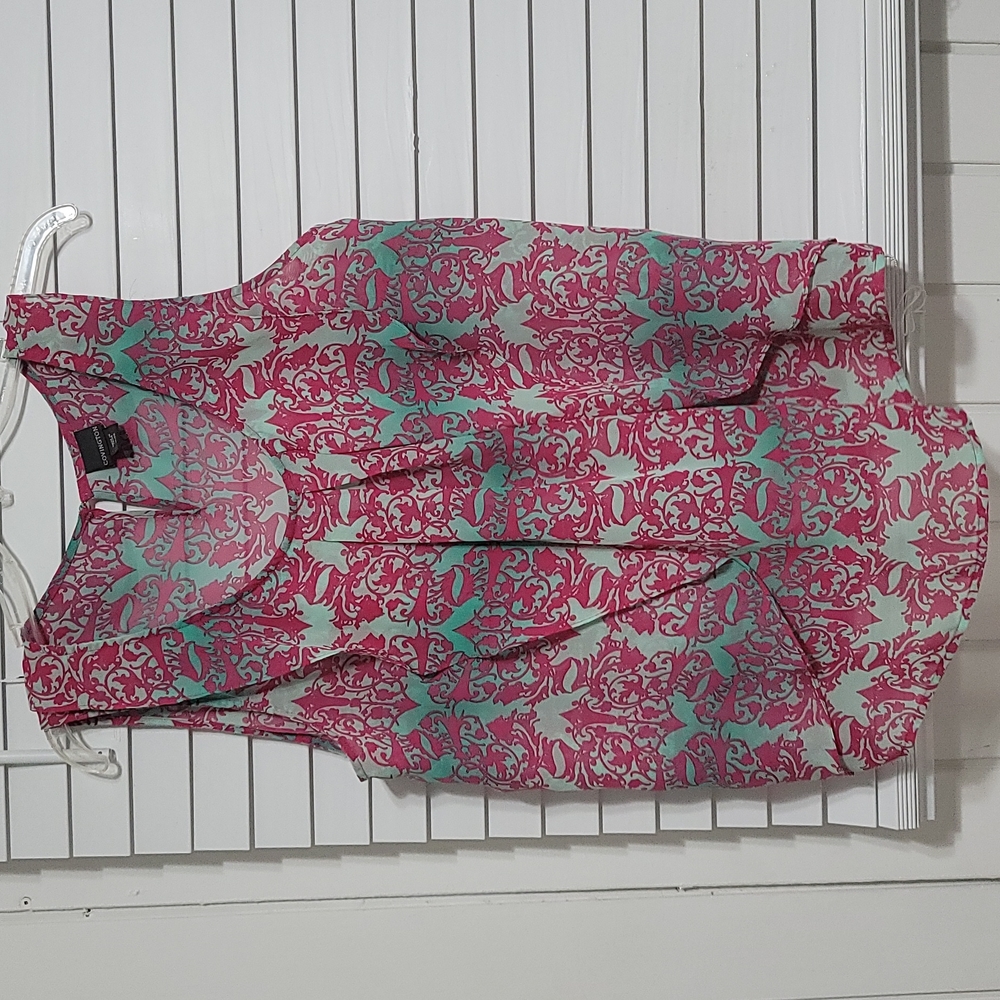 Blouse pink green XL